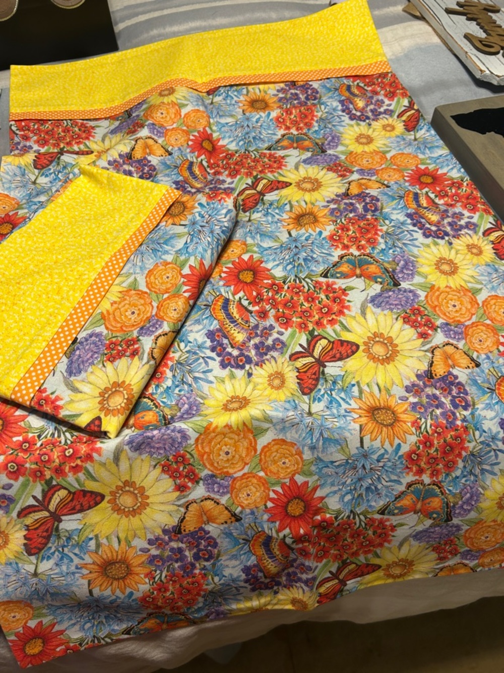 Bright Yellow Floral & Butterfly Duvet Cover